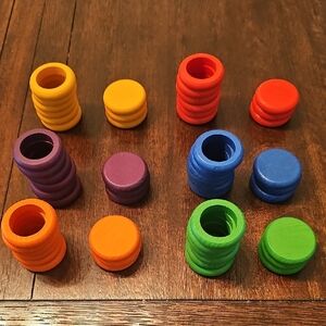 Colorful Wooden Stacking Discs